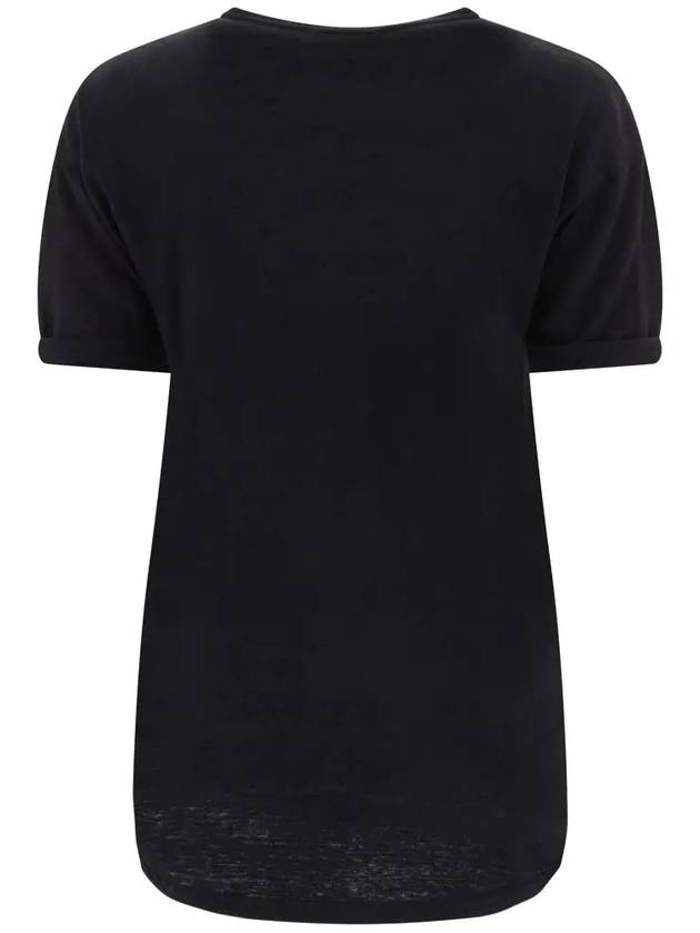 KOLDI Logo Linen TShirt Black TS0004FA A1N09E 01BK - ISABEL MARANT - BALAAN 3