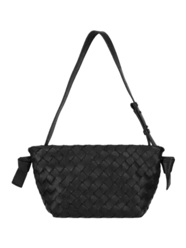 Intrecciato Tie Shoulder Bag Black - BOTTEGA VENETA - BALAAN 1