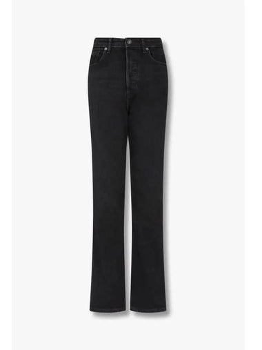 Cynthia Stretch High Rise Straight Jeans Black - REFORMATION - BALAAN 1