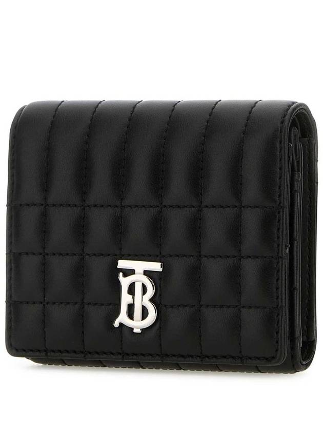 Lola Folding Small Quilted Leather Card Wallet Black Palladium - BURBERRY - BALAAN 3