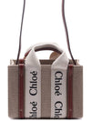 Woody Linen Canvas Calfskin Tote Bag White Brown - CHLOE - BALAAN 2