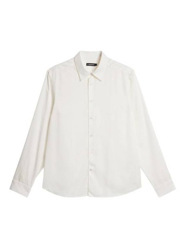 Comfort Tencel Slim Long Sleeve Shirt Cloud White - J.LINDEBERG - BALAAN 2