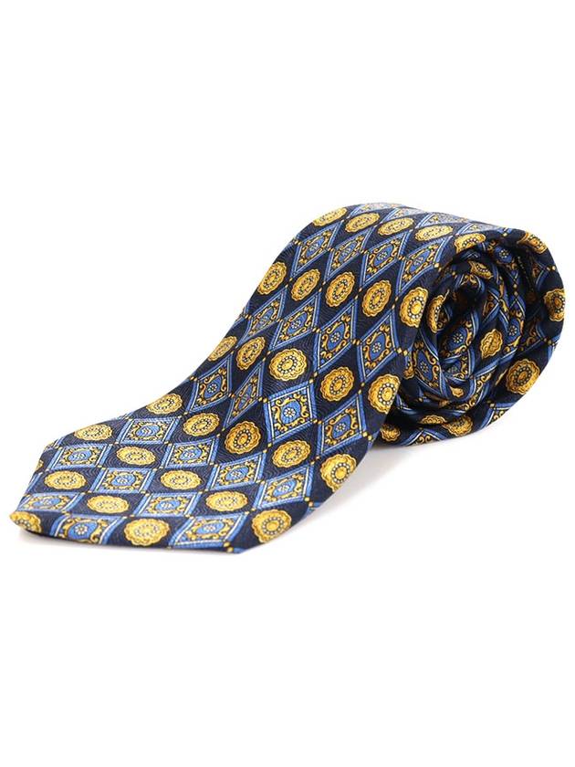 100 silk navy diamond pattern tie - LANVIN - BALAAN 2