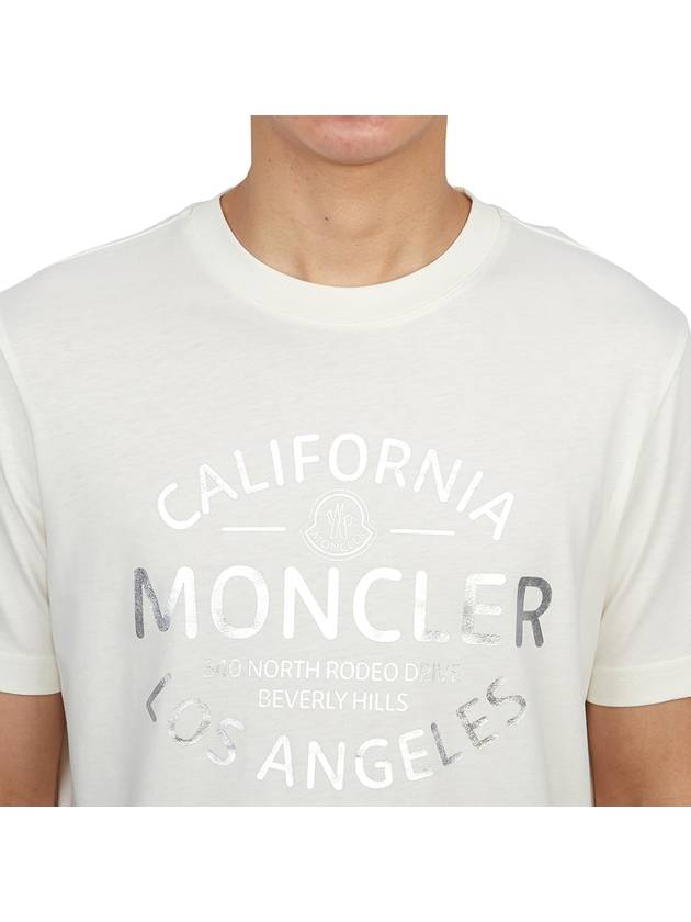 Metallic Logo Short Sleeve T-Shirt White - MONCLER - BALAAN 6