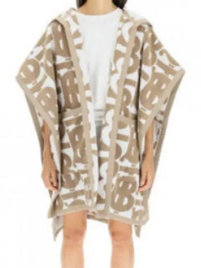 Wool Over TB Logo Pattern Cape Beige - BURBERRY - BALAAN 2