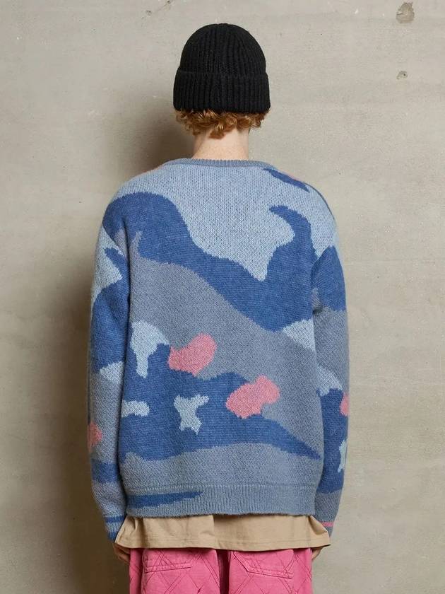 Brushed camo knit blue - UNALLOYED - BALAAN 4