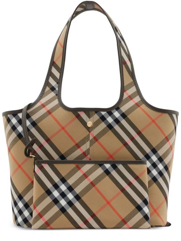 Check Small Tote Bag Sand - BURBERRY - BALAAN 5