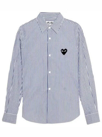 Black Heart Waffen Striped Shirt Women - COMME DES GARCONS - BALAAN 1