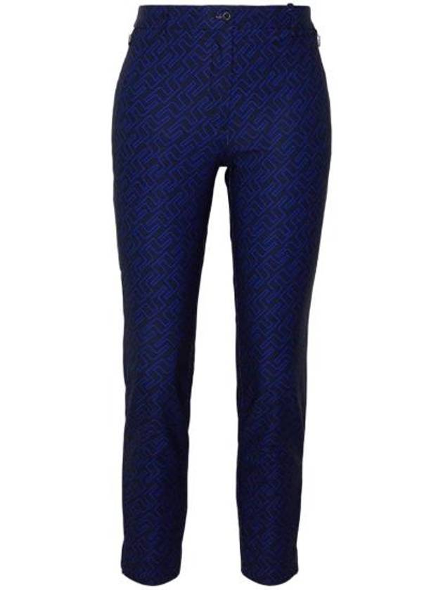 Women's Pia Print Straight Pants Navy - J.LINDEBERG - BALAAN 2