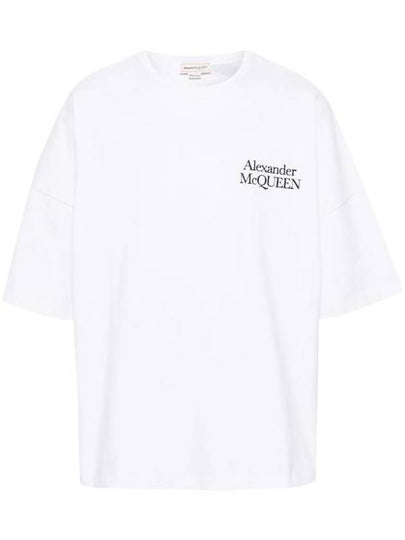 Logo Print Cotton Short Sleeve T-Shirt White - ALEXANDER MCQUEEN - BALAAN 2