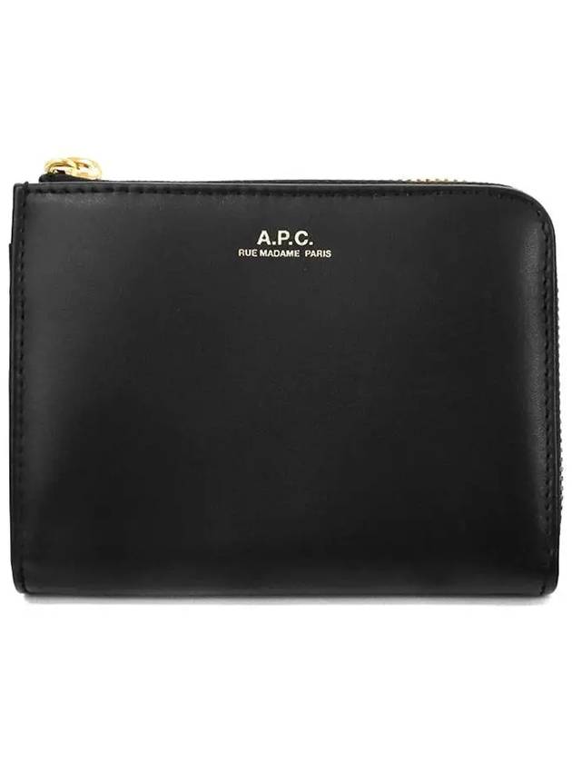 Lisse Logo Zipper Coin Purse Black - A.P.C. - BALAAN.