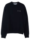 crewneck jersey cotton sweatshirt black - OFF WHITE - BALAAN 3