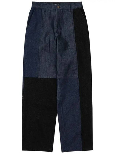 Men's Denim Mix Wide Jeans Navy - AJOBYAJO - BALAAN 1