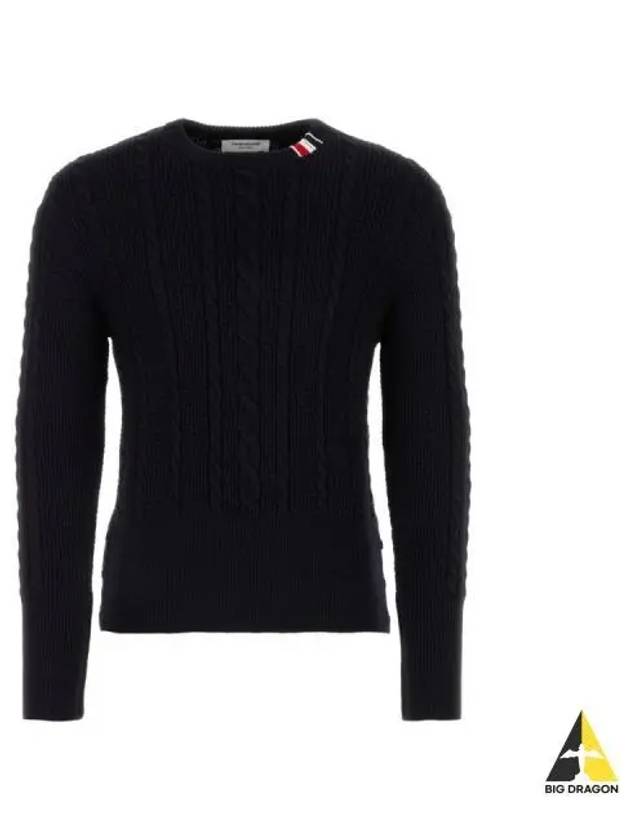 RWB Cable Wool Knit Top Navy - THOM BROWNE - BALAAN 2