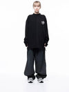 Men s M243MT03BK Circular Reverse Sleeve Half Neck Sweatshirt Black - CHANCE'S NOI - BALAAN 5