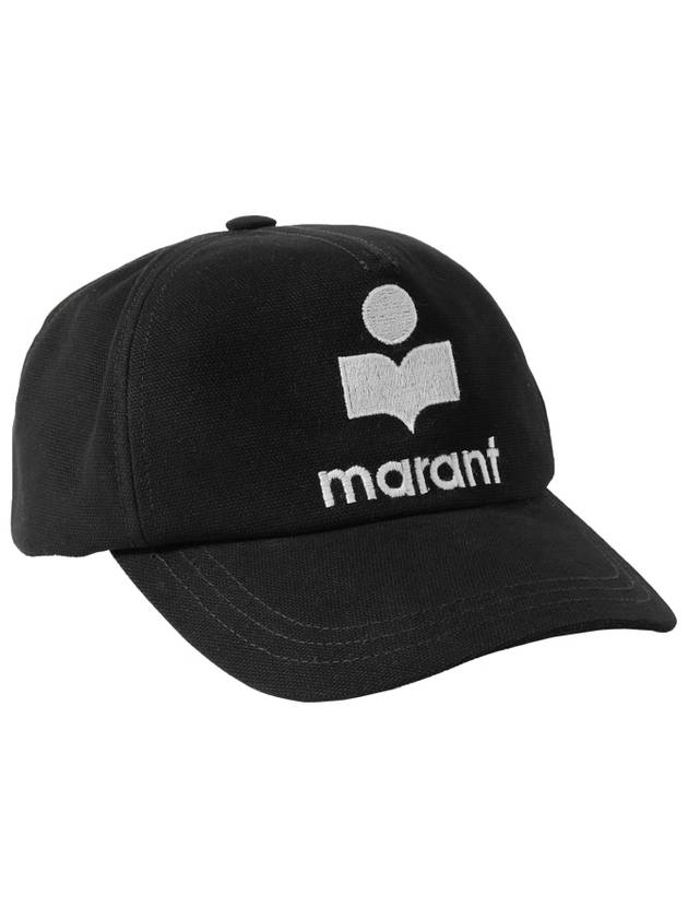 Tyron Logo Cotton Ball Cap Black - ISABEL MARANT - BALAAN 4