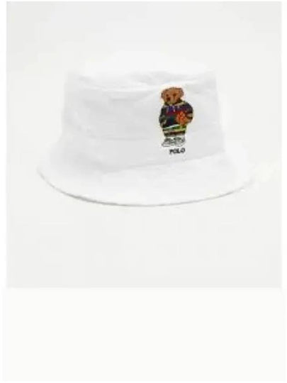 Polo Bear Twill Bucket Hat White - POLO RALPH LAUREN - BALAAN 2