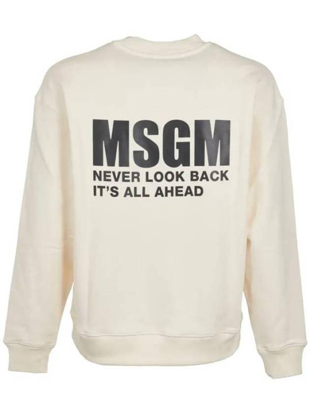 Logo Print Cotton Sweatshirt Ivory - MSGM - BALAAN 3