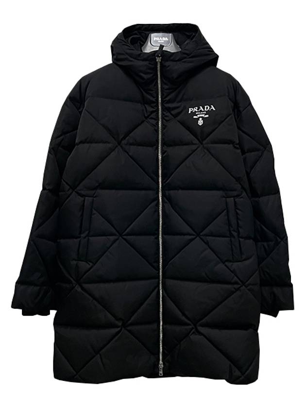 Logo Re-Nylon Down Padded Jacket Black - PRADA - BALAAN 3