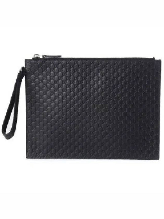 GG Micro Ssima Strap Clutch Bag Black - GUCCI - BALAAN 2