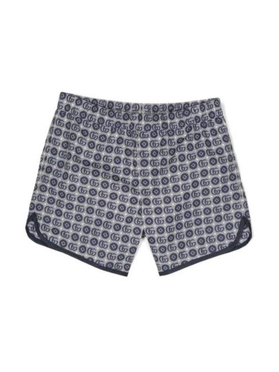 Kids Double G Swim Shorts Blue - GUCCI - BALAAN 2