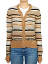 Striped Soft Wool Knit Cardigan Brown - GANNI - BALAAN 3