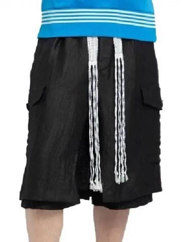 Wales Bonner Fringe Drawstring Bermuda Shorts 271376 - WALES BONNER - BALAAN 1