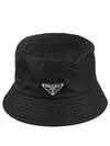 Re-Nylon Triangle Logo Bucket Hat Black - PRADA - BALAAN 2