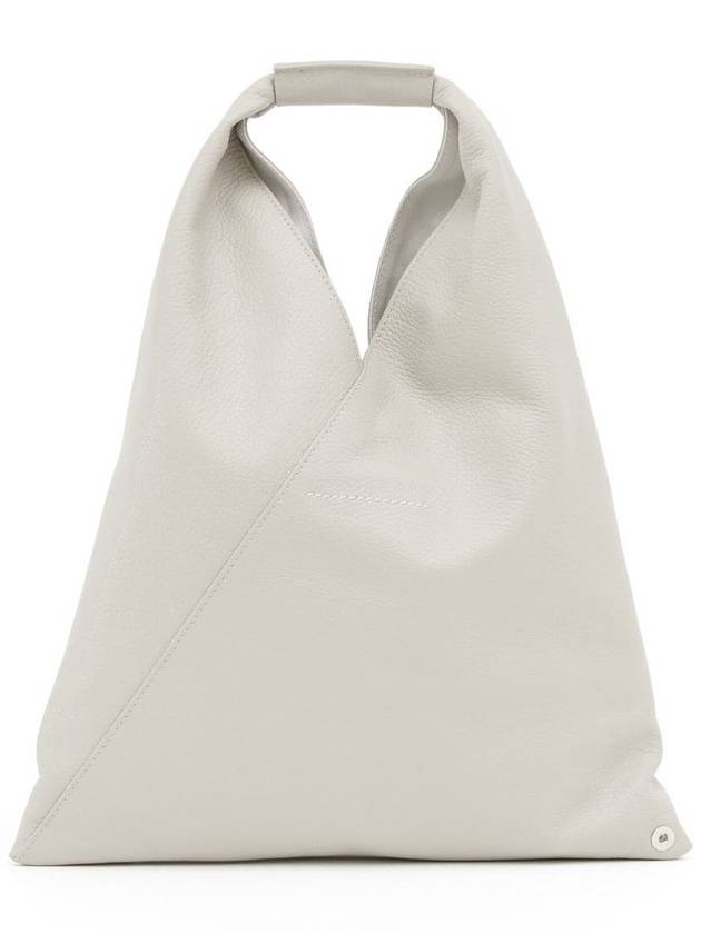 Contrast Stitch Calf Leather Tote Bag White - MAISON MARGIELA - BALAAN 4