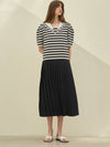 sailor collar pleated dress_navy stripe - MITTE - BALAAN 2