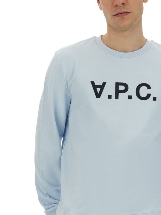 VPC Logo Crew Neck Sweatshirt Light Blue - A.P.C. - BALAAN 5