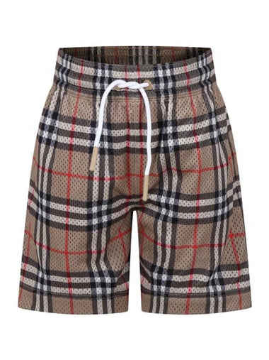 Kids Vintage Check Mesh Shorts Beige - BURBERRY - BALAAN 1