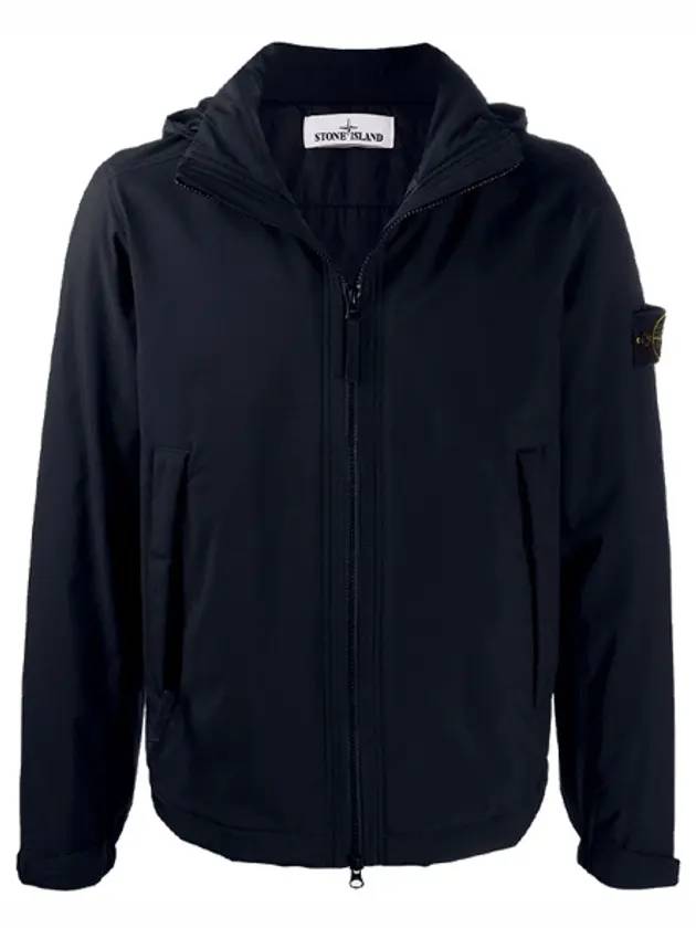 Wappen Soft Shell Hooded Jacket Navy - STONE ISLAND - BALAAN 1