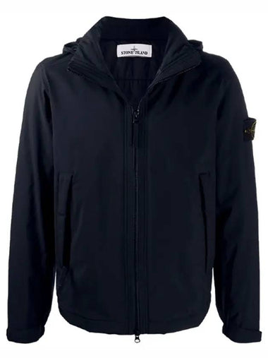 Wappen Soft Shell Hooded Jacket Navy - STONE ISLAND - BALAAN 1