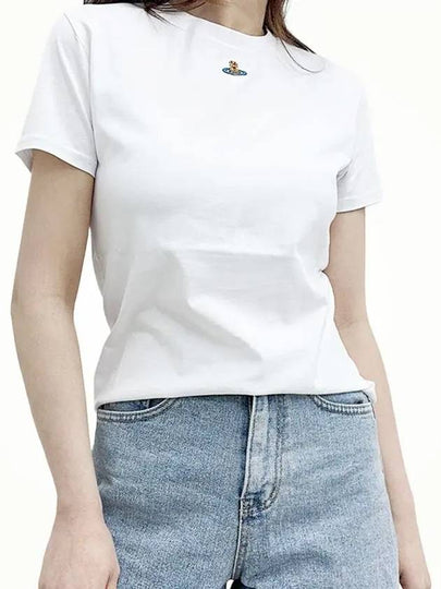 Embroided ORB Peru Short Sleeve T-Shirt White - VIVIENNE WESTWOOD - BALAAN 2