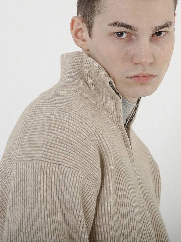 Modal Knit Half Zip up Oatmeal - CHANCE'S NOI - BALAAN 5