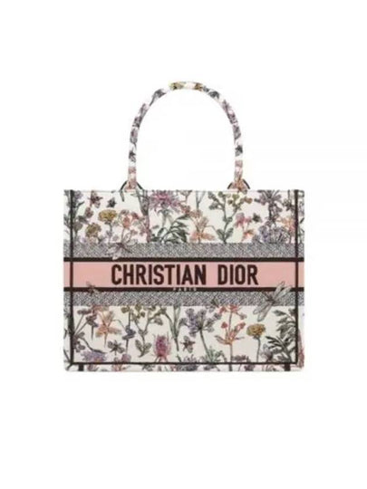 Herbarium Embroidery Medium Book Tote Bag White - DIOR - BALAAN 2