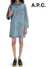 Women's Aurelia Denim Short Dress Stone Wash Indigo - A.P.C. - BALAAN 3