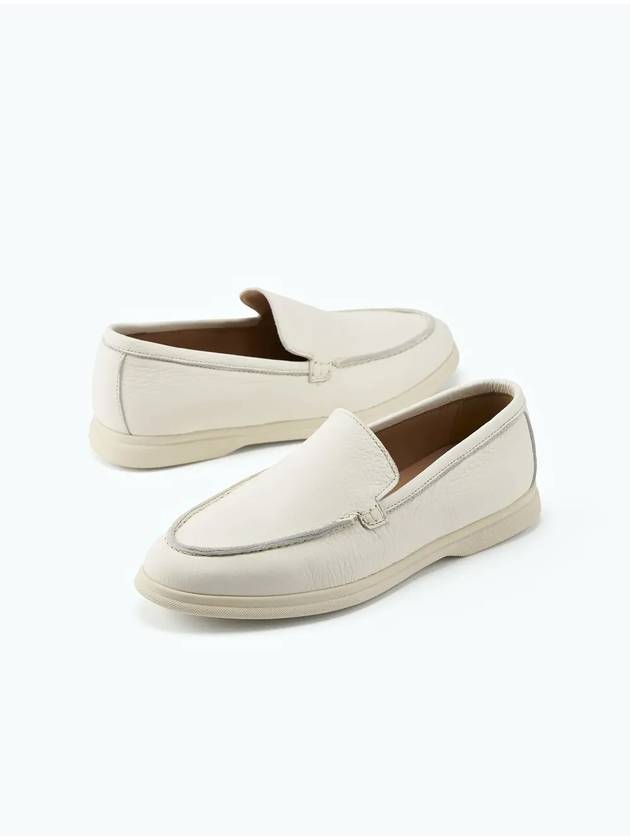 Mont Amie Cowhide Women's Loafers White B3FS013WH 2cm - BUNNYMONAMOUR - BALAAN 1