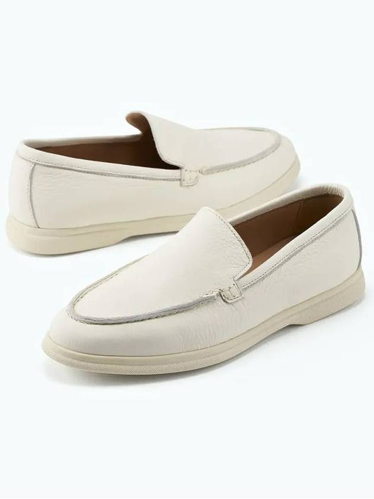 Mont Amie Cowhide Women's Loafers White B3FS013WH 2cm - BUNNYMONAMOUR - BALAAN 1