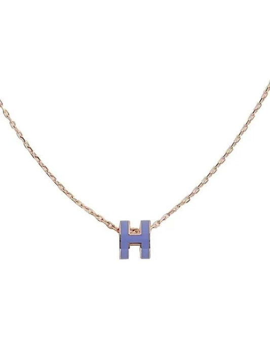 Mini Pop H Pendant Necklace Rose Gold - HERMES - BALAAN 2