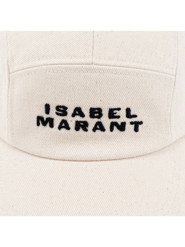 Tej Canvas Cap Hat Ecru Black 23ACQ008XFAA2C08A ECBK - ISABEL MARANT - BALAAN 5