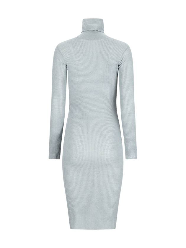 RIBBED HIGH-NECK MIDI DRESS - JIL SANDER - BALAAN 2