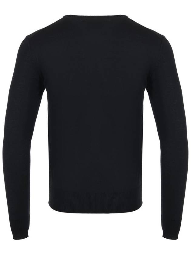 Men's Logo Crew Neck Knit Top Black - EMPORIO ARMANI - BALAAN 4