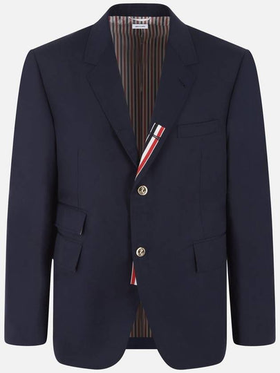 Typewriter Cloth Grosgrain Placket Sport Jacket Navy - THOM BROWNE - BALAAN 2