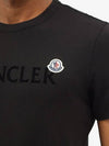 Flock logo symbol patch black crewneck short sleeve t shirt 8C00064 8390T 999 - MONCLER - BALAAN 4