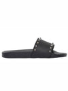 Men's Rockstud Rubber Slippers Black - VALENTINO - BALAAN.