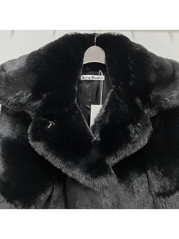 Fluffy Fake Fur Jacket Black - ACNE STUDIOS - BALAAN 6