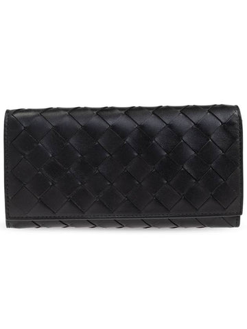 Bottega Veneta Leather Wallet, Women's, Black - BOTTEGA VENETA - BALAAN 1