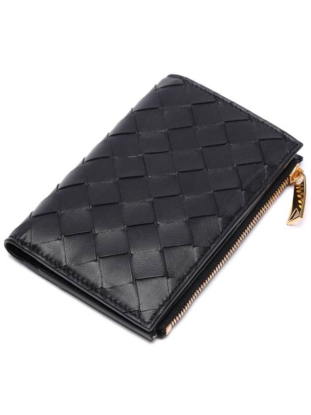 Intrecciato Folder Zipper Card Wallet Black - BOTTEGA VENETA - BALAAN 6